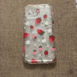iPhone 14 Plus Case Clear W Strawberries 
See description for compatible iPhone